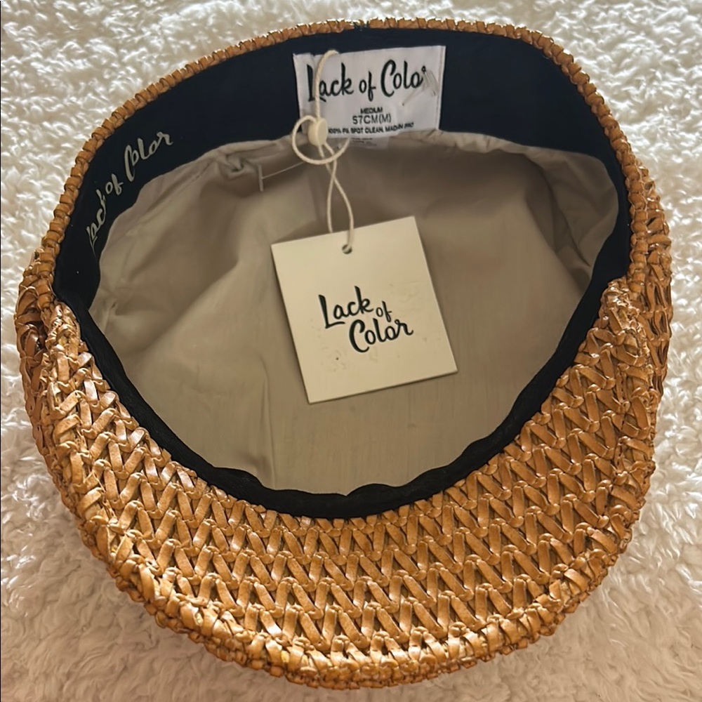 Lack Of Color Tan Woven Hat with Rustic Texture - Picture 4 of 6